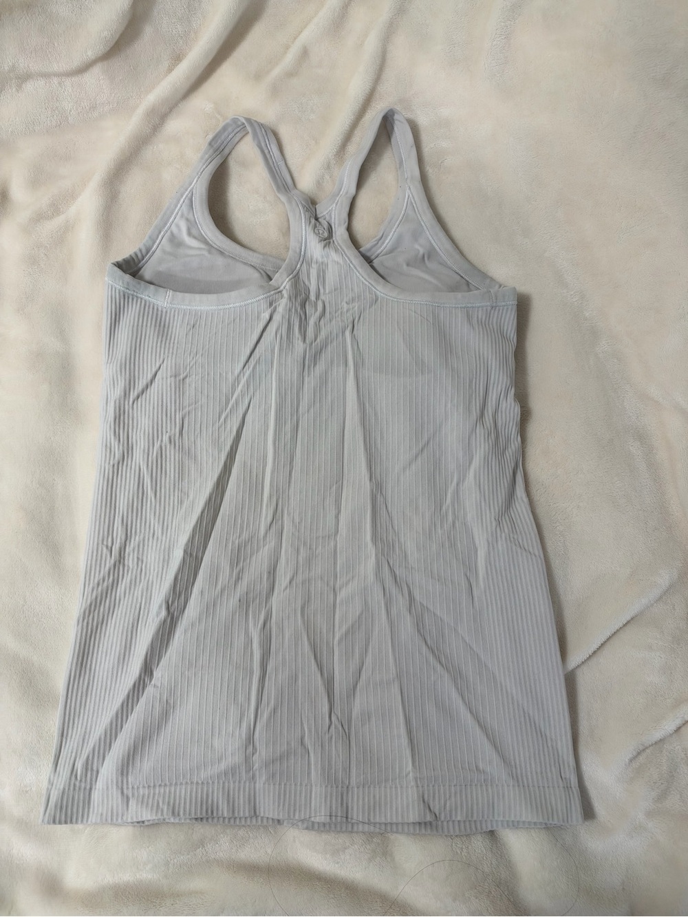 lululemon athletica White Ribbed Racerback Tank